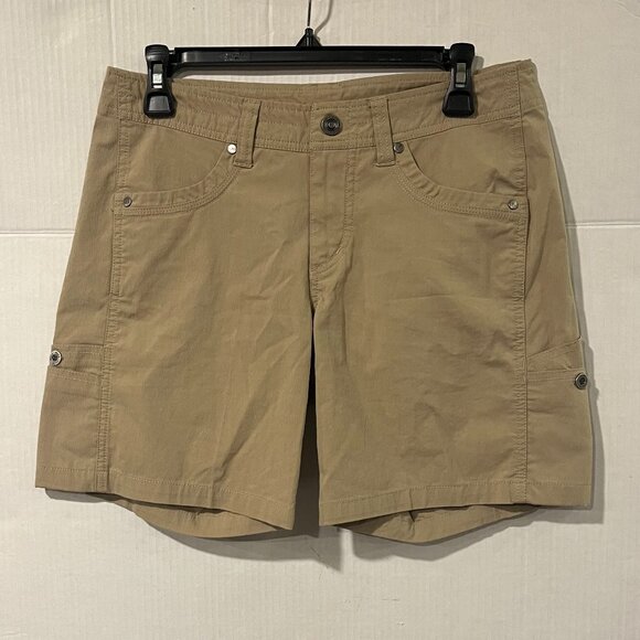 Kuhl Women's 6 Cotton/Nylon Tan Mid-Rise‎ Hiking Outdoor Shorts - Picture 3 of 5